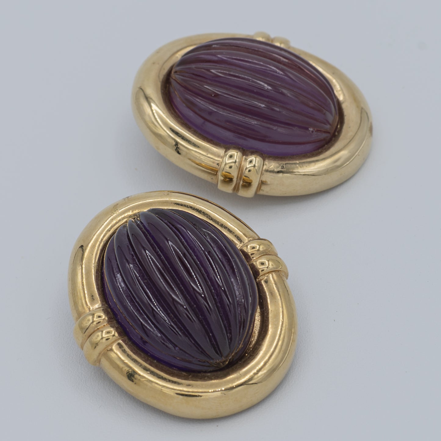 Orecchini vintage Valentino eggplant