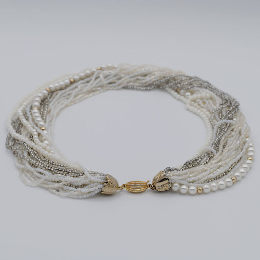 Collana vintage microperle