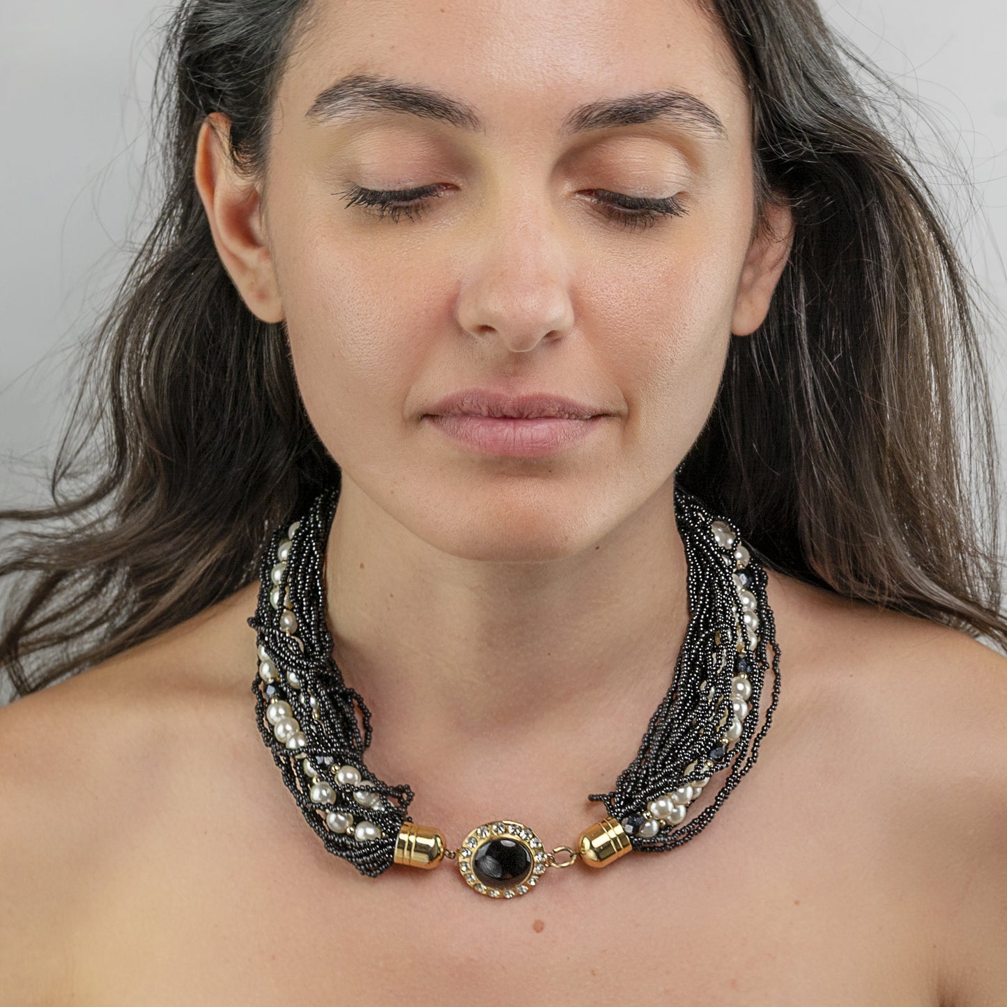 Collana vintage microperle