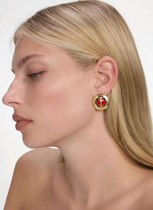 Orecchini vintage VALENTINO coccinella xs