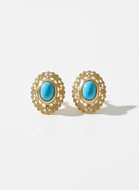 Orecchini vintage baby blu