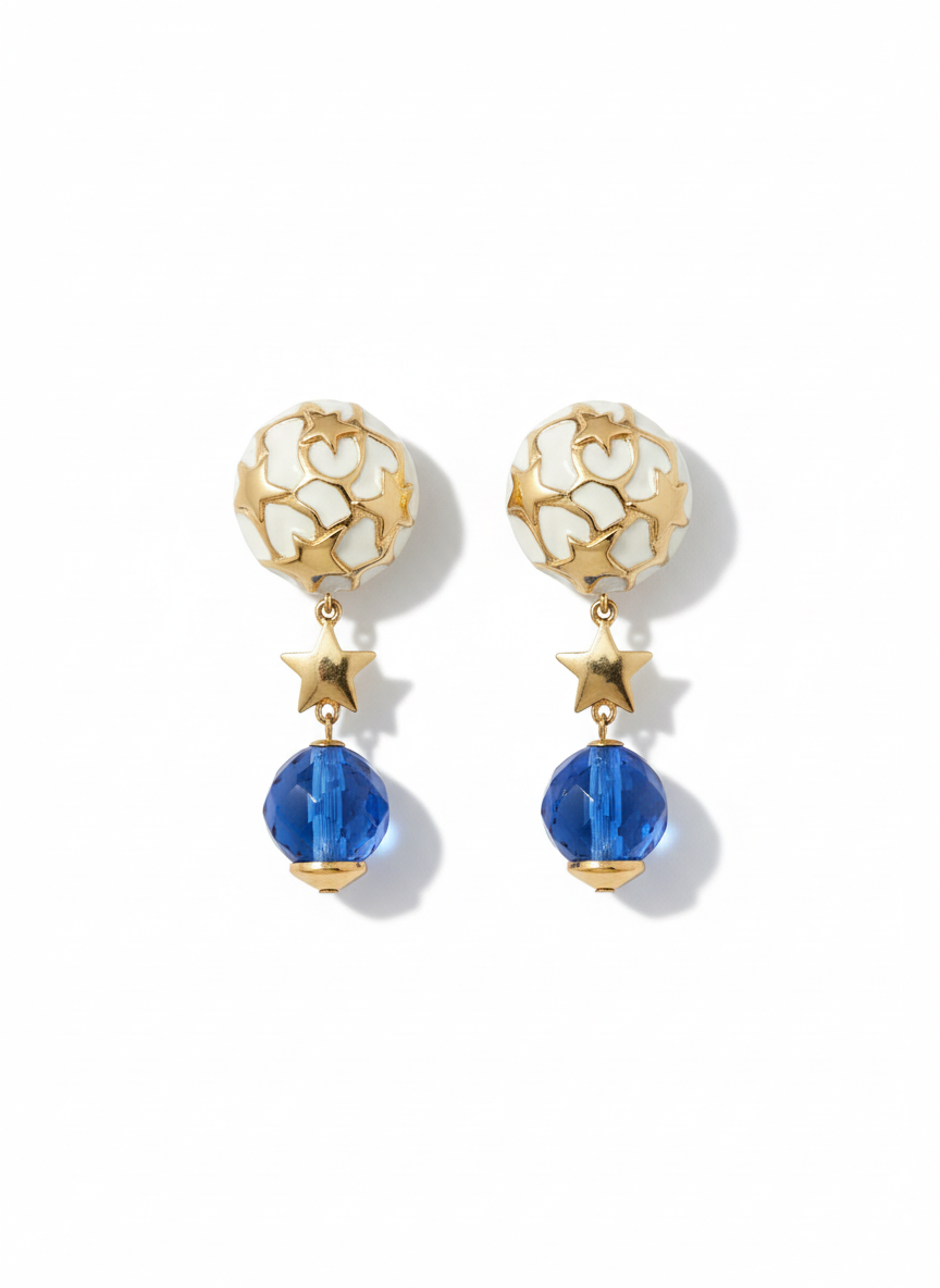 Orecchini vintage Valentino cielo