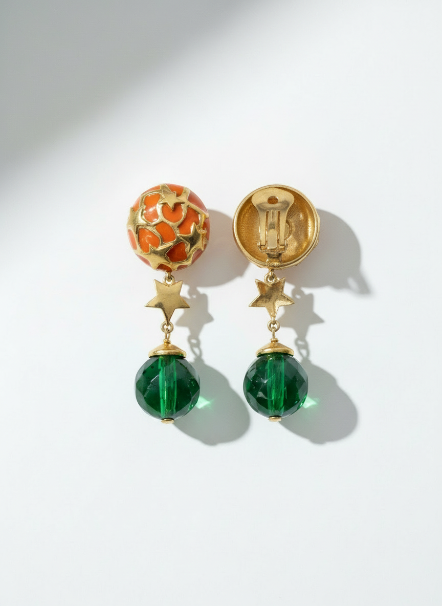 Orecchini vintage Valentino cielo