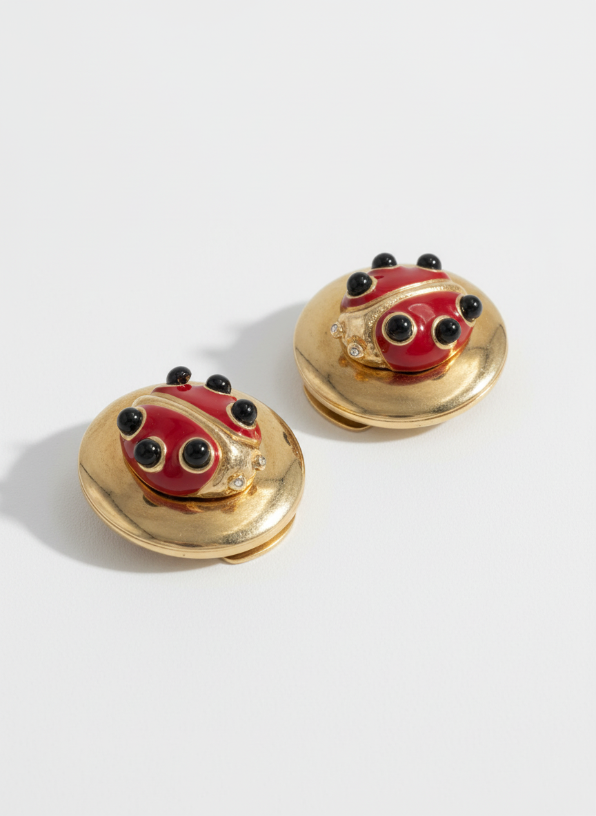 Orecchini vintage VALENTINO coccinella xs