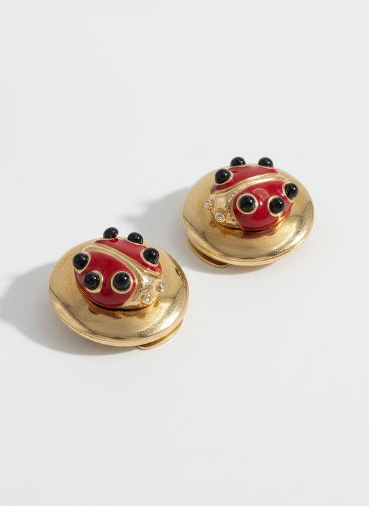 Orecchini vintage VALENTINO coccinella xs