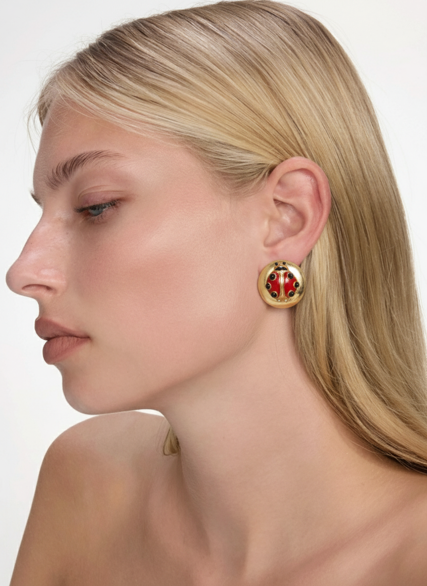 Orecchini vintage VALENTINO coccinella xs