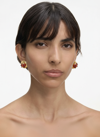 Orecchini vintage VALENTINO coccinella xs