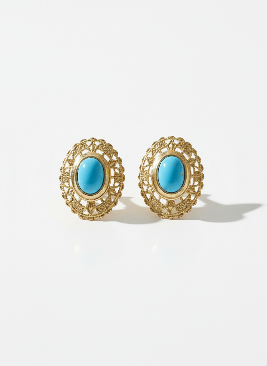 Orecchini vintage baby blu