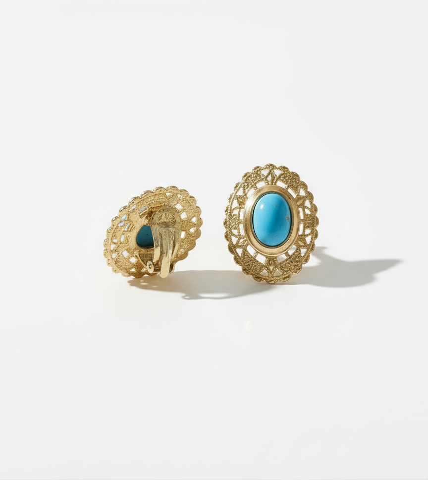 Orecchini vintage baby blu